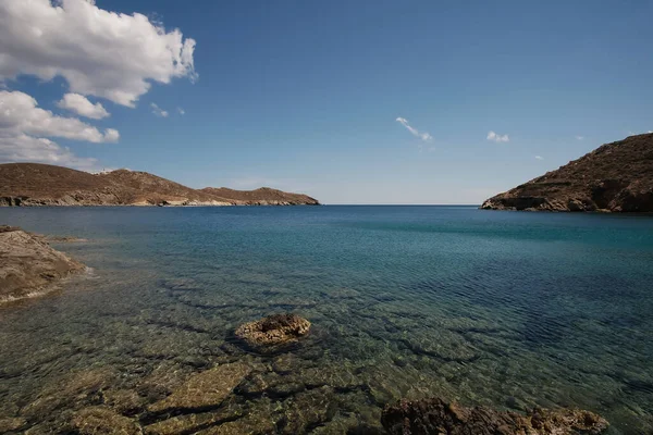 Beautiful Turquoise Sandy Beach Sapounohoma Ios Greece — Stock Fotó