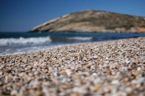 Verschiedene Bunte Kieselsteine Schönen Strand Von Kambaki Auf Ios Griechenland — Stockfoto