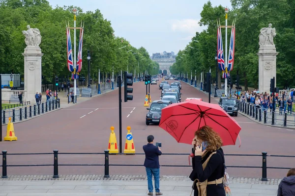 2018 Trafalgar Square Buckingham Palace 이어지는 Mall — 스톡 사진