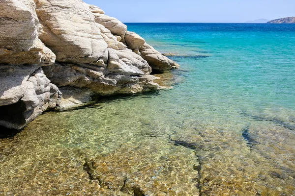 Вид Скалистый Ландшафт Рядом Пляжем Плакес Иосе Греция — стоковое фото