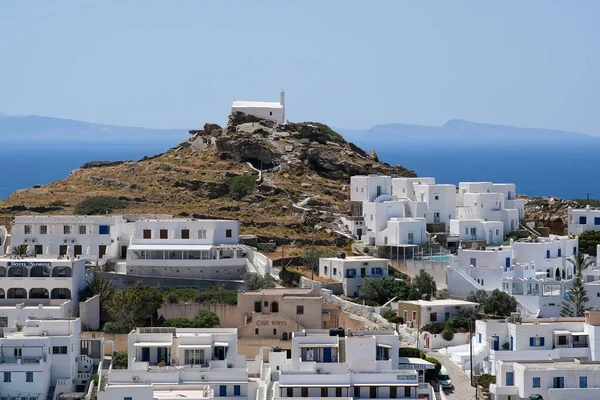 Ios Grekland Maj 2021 Panoramautsikt Över Egeiska Havet Från Taket — Stockfoto