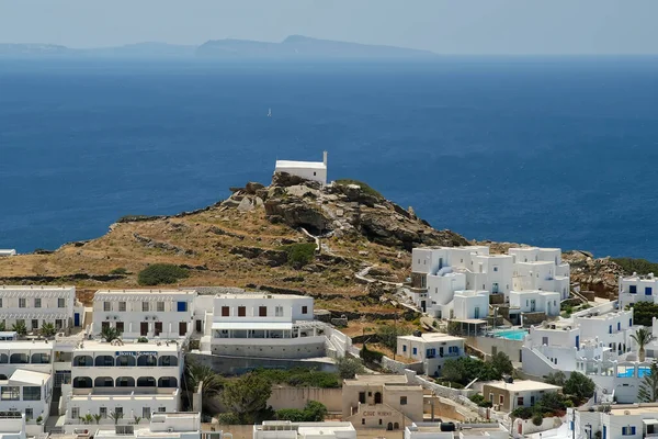 Иос Греция Мая 2021 Года Панорамный Вид Эгейское Море Крыши — стоковое фото