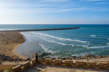 Rabat, Fas - 1 Mart 2020 Rabat Fas 'taki plajın panoramik manzarası