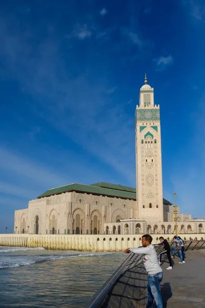 Casablanca Marokko März 2020 Die Wunderschöne Moschee Hassan Meer Casablanca — Stockfoto