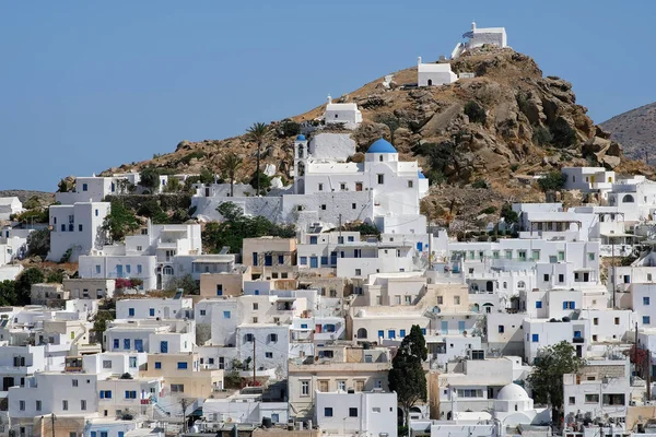 Vista Panorámica Pintoresca Encalada Isla Ios Grecia — Foto de Stock