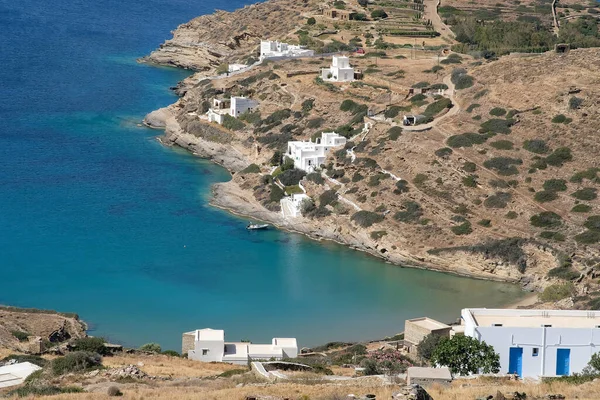 Vista Panoramica Sulla Spiaggia Kolitsani Sul Mar Egeo Ios Grecia — Foto Stock
