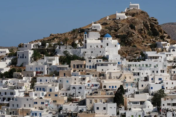 Vista Panorámica Pintoresca Encalada Isla Ios Grecia —  Fotos de Stock