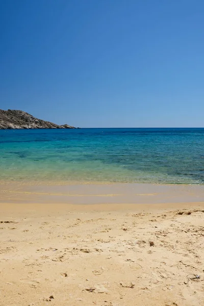 그리스에 아름다운 청록색 모래사장의 스톡 이미지