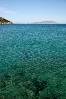 The amazing sandy and turquoise beach of Agia Theodoti in Ios Cyclades Greece