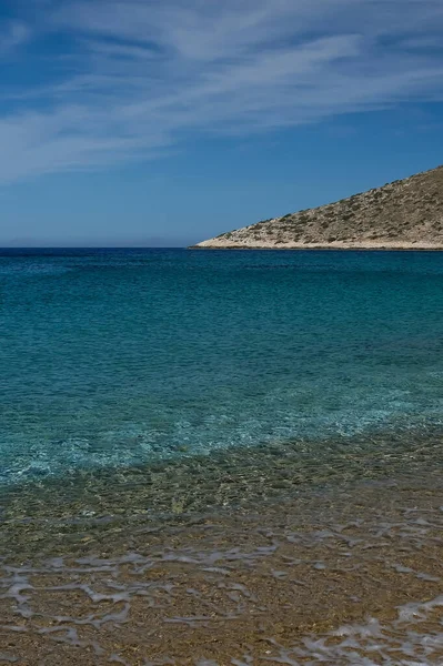 Amazing Sandy Turquoise Beach Agia Theodoti Ios Cyclades Greece — Stockfoto