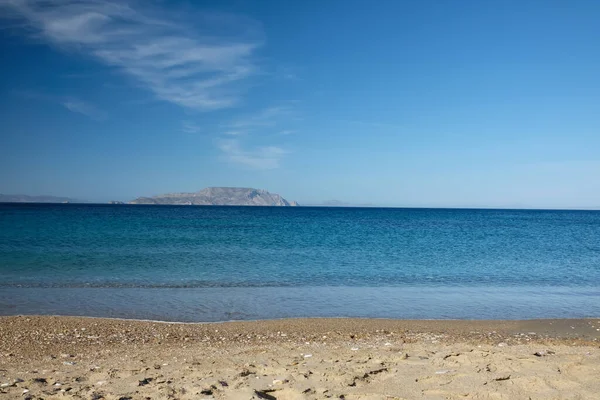 Amazing Sandy Turquoise Beach Agia Theodoti Ios Cyclades Greece — Stock fotografie