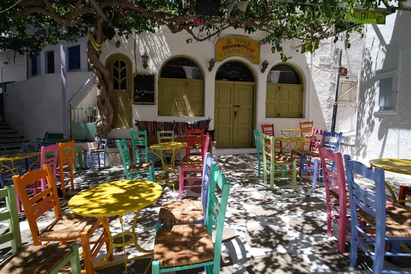 Ios Grèce Mai 2021 Vue Bar Cycladique Traditionnel Pittoresque Ios — Photo