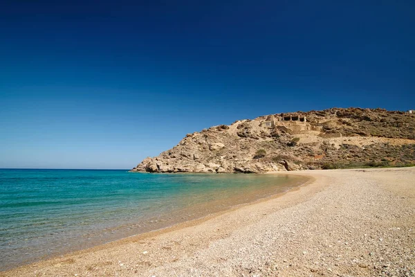Blick Auf Den Wunderschönen Türkisfarbenen Sandstrand Von Kalamos Den Kykladen — Stockfoto