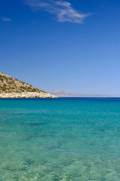 Amazing Sandy Turquoise Beach Agia Theodoti Ios Cyclades Greece 로열티 프리 스톡 이미지