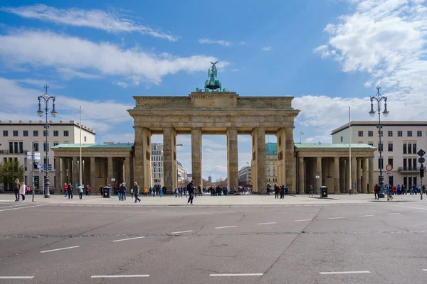 Berlim Alemanha Abril 2023 Vista Portão Brandemburgo Brandenburger Tor Berlim — Fotografia de Stock