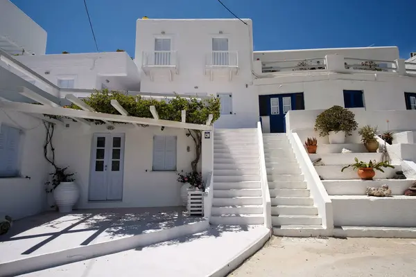 Ios Grécia Maio 2021 Hotel Caiado Branco Que Aluga Quartos — Fotografia de Stock