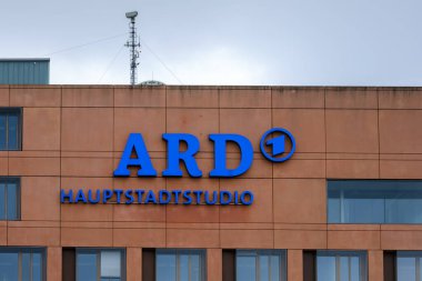 Berlin, Almanya - 19 Nisan 2023: ARD binasının görüntüsü, Berlin 'deki Alman bölgesel kamu yayın kuruluşu