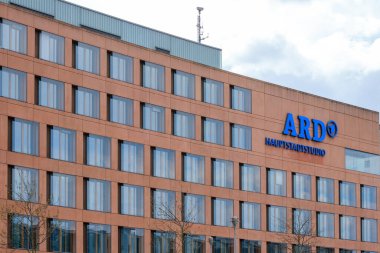 Berlin, Almanya - 19 Nisan 2023: ARD binasının görüntüsü, Berlin 'deki Alman bölgesel kamu yayın kuruluşu