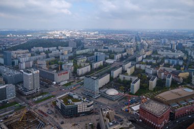 Berlin, Almanya - 19 Nisan 2023: Berlin Almanya 'nın panoramik hava manzarası