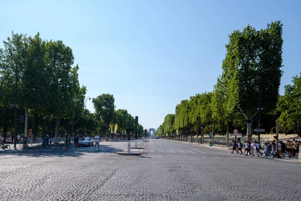 Paris França Junho 2023 Vista Panorâmica Avenida Champs Lyse Arco — Fotografia de Stock