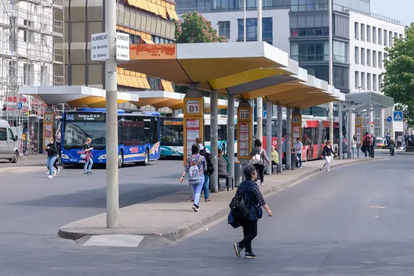 Bonn Deutschland Mai 2023 Blick Auf Die Zentrale Bushaltestelle Bonn — Stockfoto