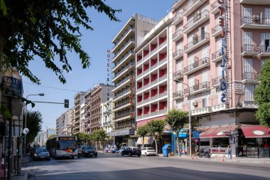 Selanik, Yunanistan - 22 Eylül 2023: Selanik 'teki Egnatia Bulvarı