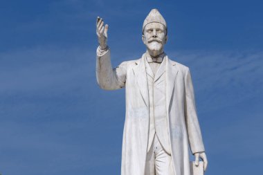 Selanik, Yunanistan - 22 Eylül 2023: Selanik 'teki Yunan devlet adamı Eleftherios Venizelos' un heykeli