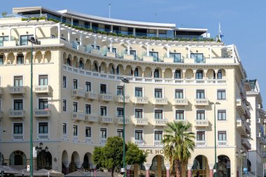 Selanik, Yunanistan - 22 Eylül 2023: Selanik Merkezi 'ndeki lüks Electra Sarayı manzarası