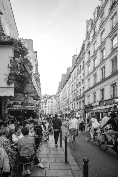 París Francia Octubre 2023 Turistas Parisinos Disfrutan Comida Bebidas Aire —  Fotos de Stock