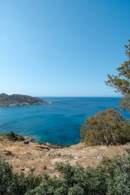 Yunanistan 'daki güzel Ege Denizi manzarası