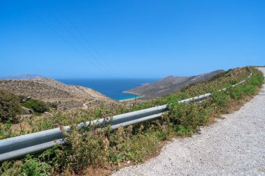 Yunanistan 'daki sokaktan Agia Theodoti' nin muhteşem panoramik manzarası