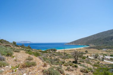 Resimli ve popüler Yunanistan adasının panoramik manzarası