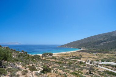 Resimli ve popüler Yunanistan adasının panoramik manzarası