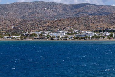 Yunanistan 'daki güzel Gialos plajının panoramik manzarası