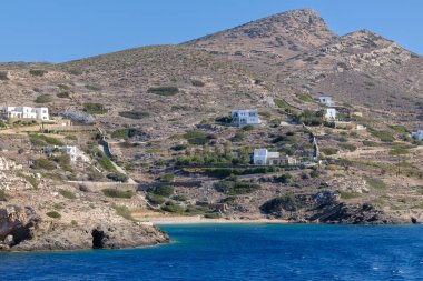 Yunanistan 'daki güzel Tzamaria plajı manzarası