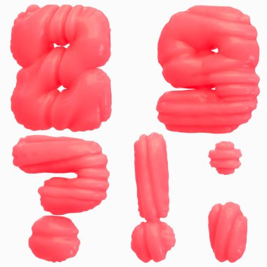 Candy 3d letters. Alphabet isolated on white. High quality render