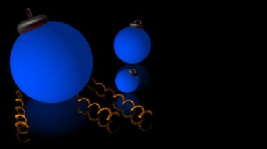 Şeffaf bir geçmişi olan Mavi Noel Baloları Rotasyonu, Alfa Kanalı. 3B Hazırlama