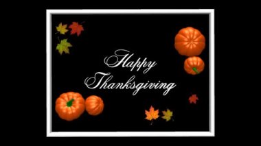 Karmaşık hareketli balkabaklarıyla Şükran Gününüz kutlu olsun, Alfa Kanalı. 3B Hazırlama