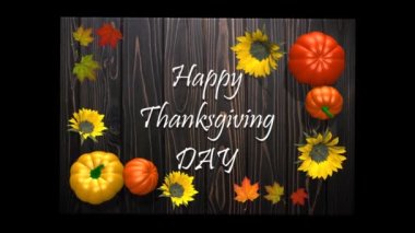 Balkabakları ve ayçiçekleriyle dolu Şükran Günü 'nüz kutlu olsun Alfa Kanalı. 3B Hazırlama