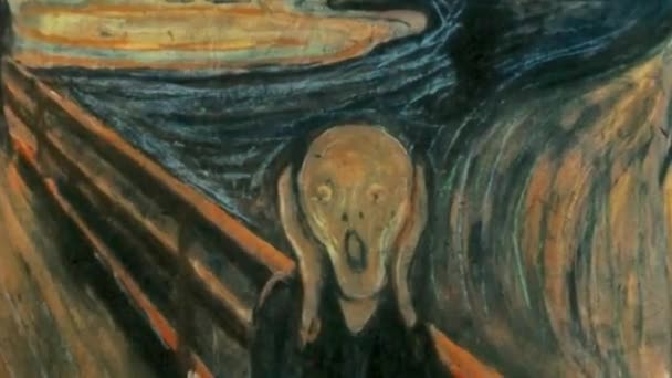 Scream Edvard Munch Oändlig Zoomanimation — Stockvideo
