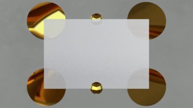 Matted Glass Mockup ve Dönen Altın Yarımküre ile arka plan. 3B Hazırlama