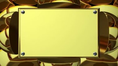 Altın Mockup ve Dönen Yarımküre ile arka plan. 3B Hazırlama