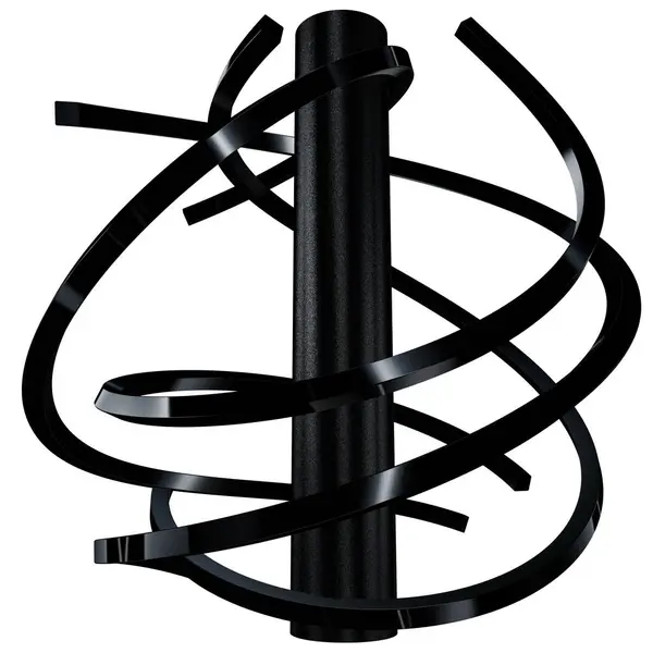 抽象的な回転で黒のスプラインとチューブ 3Dレンダリング — ストック写真