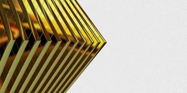 Background Golden Plates Abstract Design Geometric Shapes Render — Stockfoto