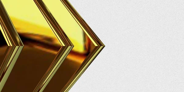 Golden Plates Background Geometric Shapes Abstract Design Render — Stockfoto