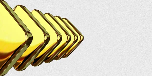 Golden Plates Abstract Design Background Geometric Shapes Render — Foto de Stock
