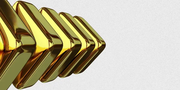 Abstract Design Golden Plates Background Geometric Shapes Render — Foto de Stock