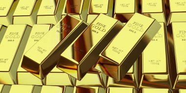 Altın külçeler, yatırım, sermaye, finans, para piyasası, banka külçeleri. 3B Hazırlama