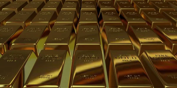 Altın külçeler, para piyasası, yatırım, sermaye, finans, banka külçeleri. 3B Hazırlama