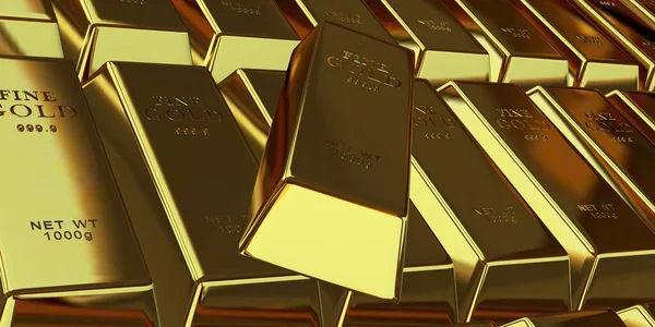 Altın külçeler, yatırım, finans, para piyasası, banka külçeleri, sermaye. 3B Hazırlama